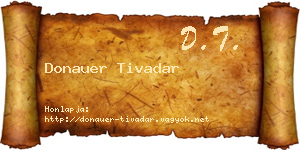 Donauer Tivadar névjegykártya