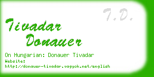 tivadar donauer business card